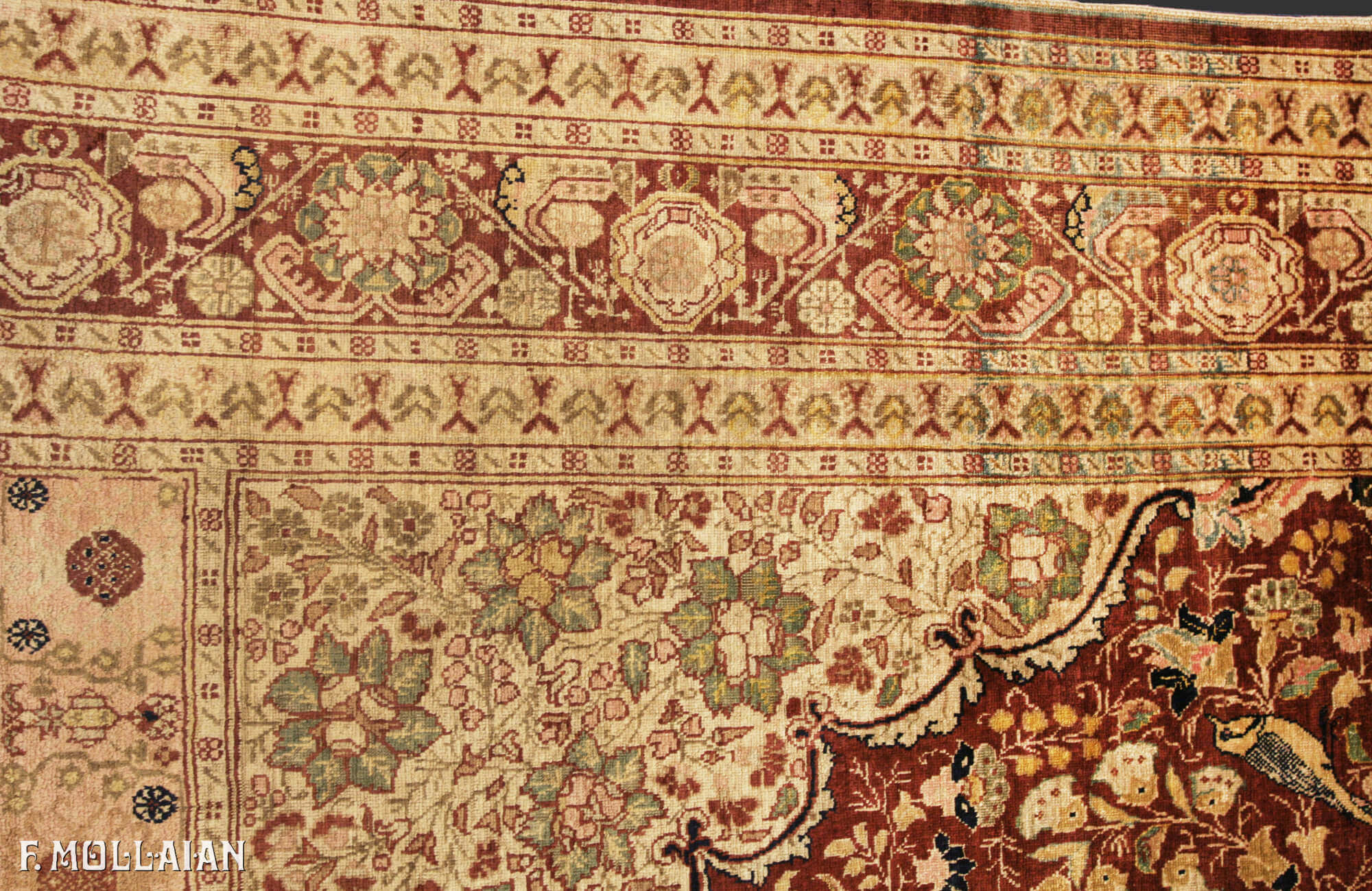 Tapis Persan Antique Tabriz Soie n°:62434697